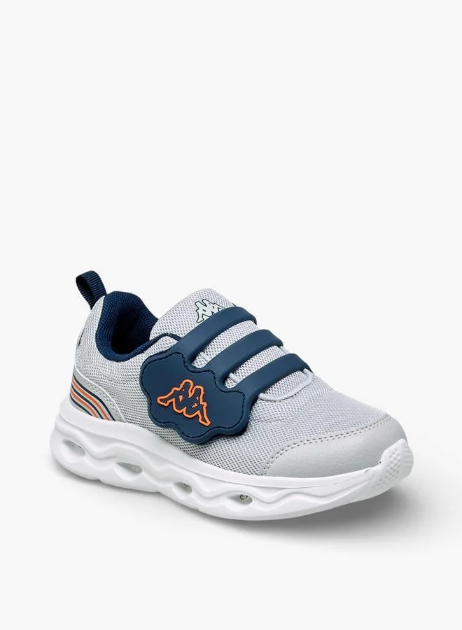 Kappa Low Top Sneakers With Hook & Loop Closure, Light-Up